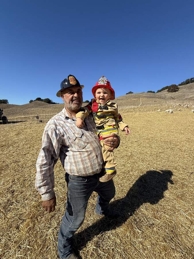The Oyarzun family on the hillside